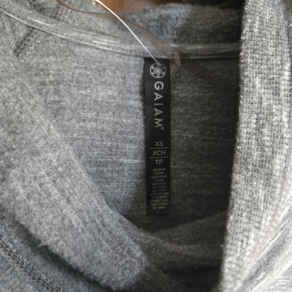 GAIAM Heathered Gray Long Sleeve Hoodie Sweater Dress Size XS - Picture 3 of 4
